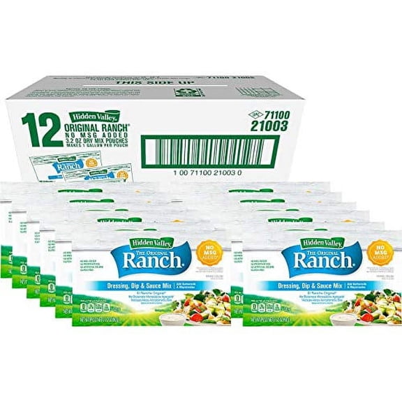 Hidden Valley, Original Ranch, No MSG, Gluten-Free, Dry Mix, 1 Gallon (12 Count)