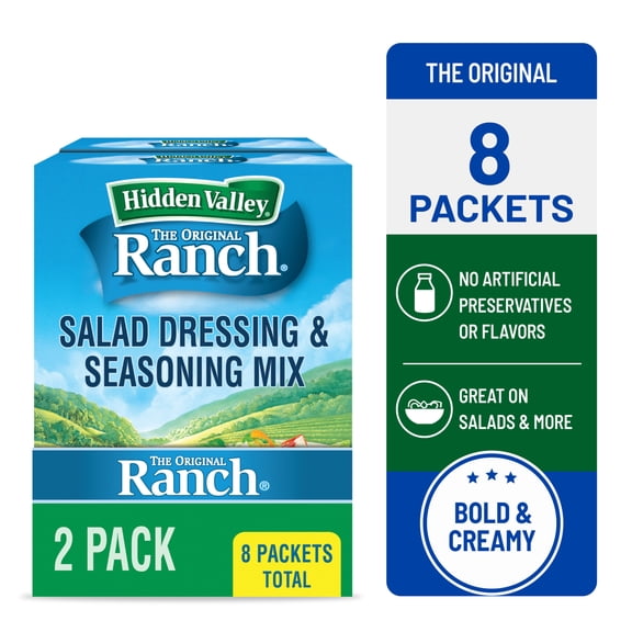 (8 Pack) Hidden Valley Original Ranch Seasoning & Salad Dressing Mix, 1 oz Packet