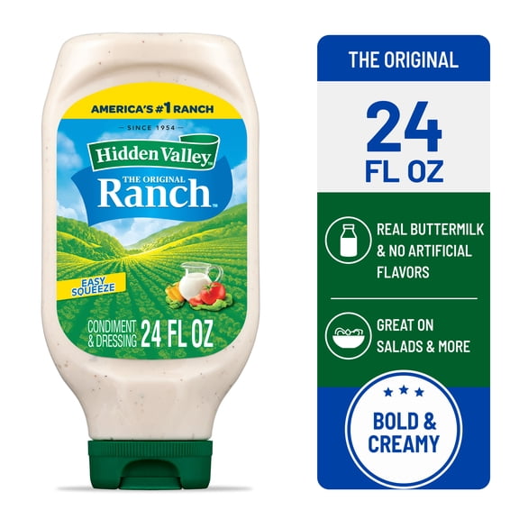 Hidden Valley Original Ranch Salad Dressing and Topping, 24 fl oz Easy Squeeze Bottle