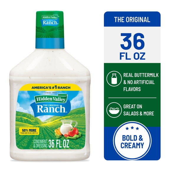 Hidden Valley Original Ranch Salad Dressing & Condiment, 36 fl oz Bottle