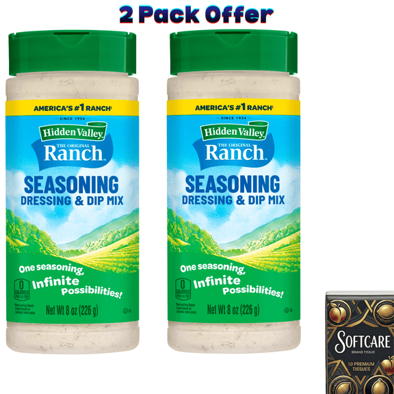 Hidden Valley Original Ranch Seasoning Dressing & Dip Mix, 8 oz ( 2 Pack )