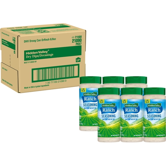 (6 pack) Hidden Valley Original Ranch Seasoning Dressing & Dip Mix, 8 oz