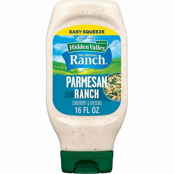 Hidden Valley Parmesan Ranch Condiment and Dressing, Easy Squeeze Bottle, 16 Fl Oz (Package May Vary)