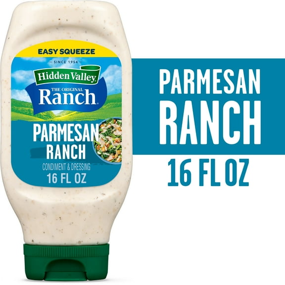Hidden Valley Parmesan Ranch Topping and Dressing, 16 fl oz Easy Squeeze Bottle