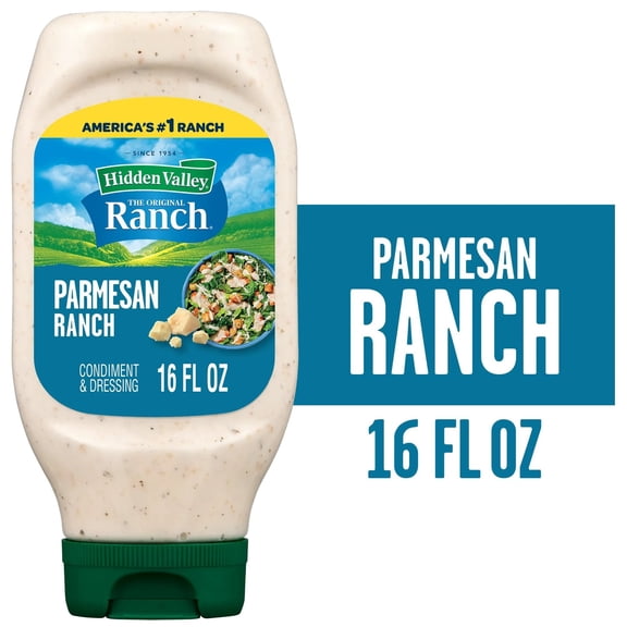 Hidden Valley Parmesan Ranch Topping and Dressing, 16 fl oz Easy Squeeze Bottle