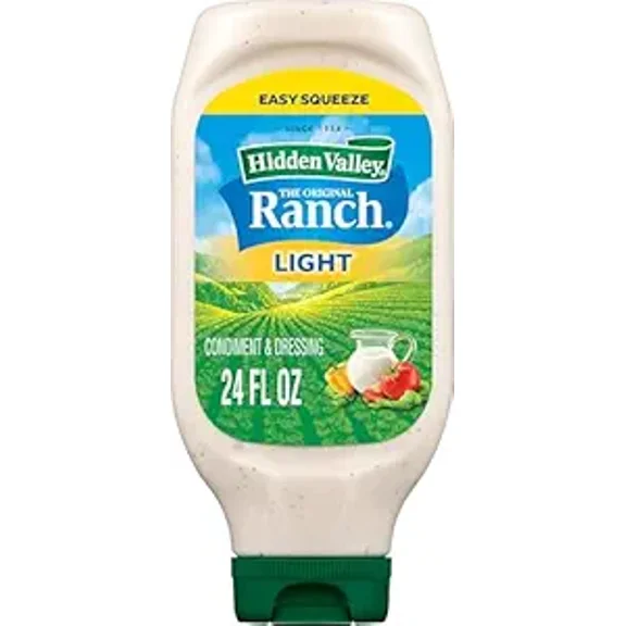 Hidden Valley Ranch Dressing & Dipping Sauce, Light Ranch Dressing, Gluten Free Salad Dressing, 24 Ounces