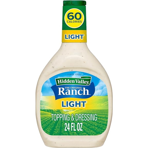 Hidden Valley Ranch Dressing & Dipping Sauce, Light Ranch Dressing, Gluten Free Salad Dressing, 24 Ounces
