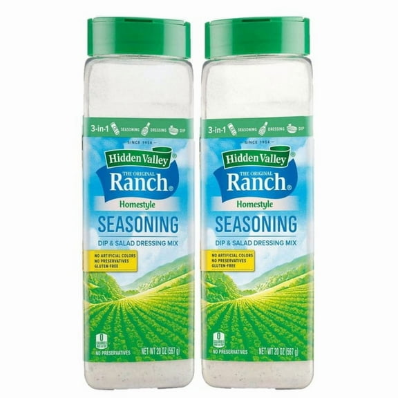 Hidden Valley Ranch Homestyle Seasoning, Dip and Salad Dressing Mix, 20 oz 2PK
