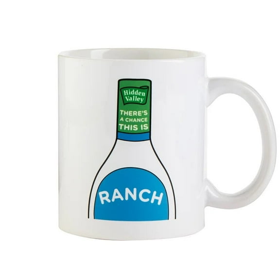 Hidden Valley Ranch Mug, 11 oz, Theres a Chance This is Ranch, White, Ceramic, Holiday Gift
