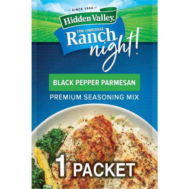 Hidden Valley Ranch Night Black Pepper Parmesan Premium Seasoning Mix, 1 oz