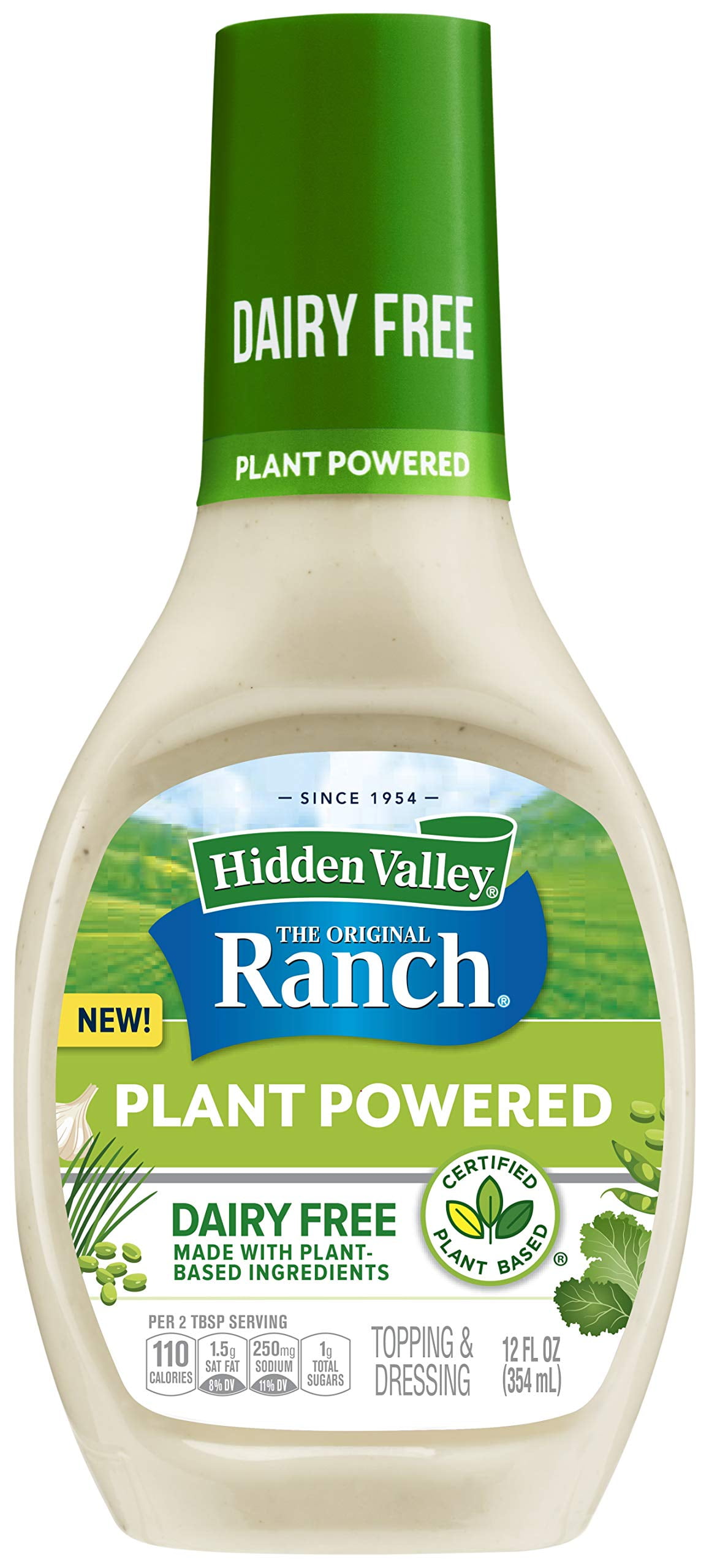 Hidden Valley Ranch, Plant Powered, Dairy Free, Salad Dressing (Pack of 2)