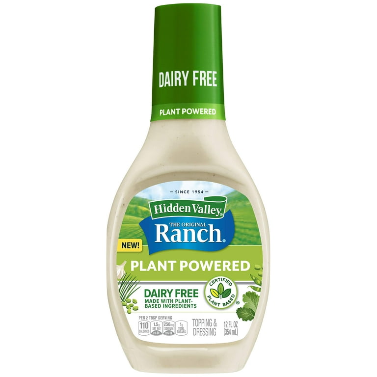 Hidden Valley Ranch, Plant Powered, Dairy Free, Salad Dressing (Pack of 8)