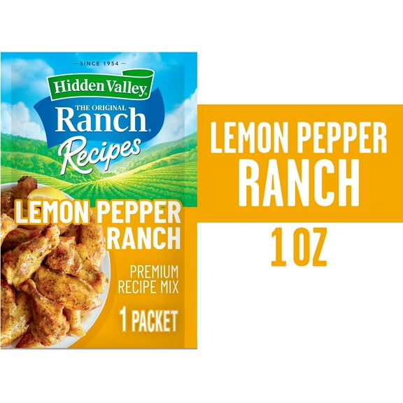 Hidden Valley Lemon Pepper Premium Recipe Mix and Seasoning Mix, 1 oz.