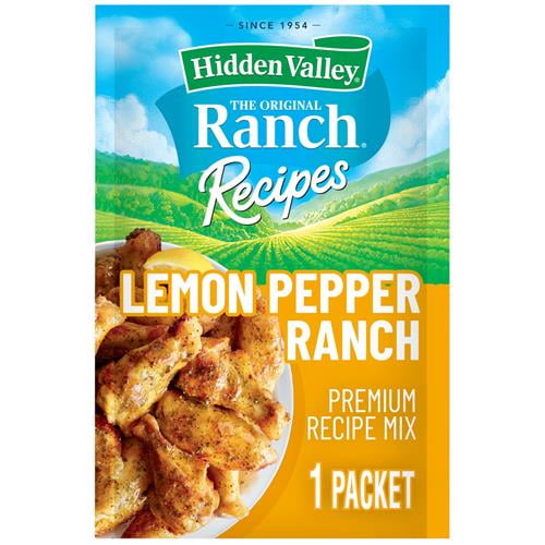 Hidden Valley Ranch Recipes Lemon Pepper Ranch Premium Recipe Mix, Bright Citrus Flavor With A Ranch Twist, 1 Packet - Pack of 2