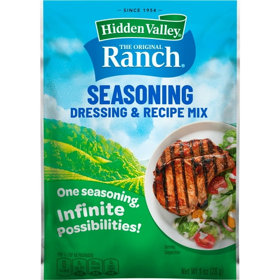 Hidden Valley Ranch Seasoning Mix, Zesty Herb & Spice Blend for Dressings, Dips & Recipes, 1 oz