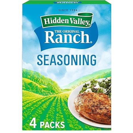 Hidden Valley Ranch Seasoning, Ranch Dressing Dry Mix for Salad Dressing, Gluten Free Salad Dressing Mix, 1 Ounce (Pack of 4)