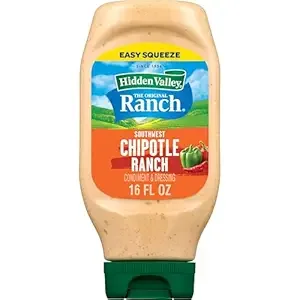 Hidden Valley Southwest Chipotle Ranch Topping and Dressing, 16 Fluid Ounce Bottle, Pack May Vary