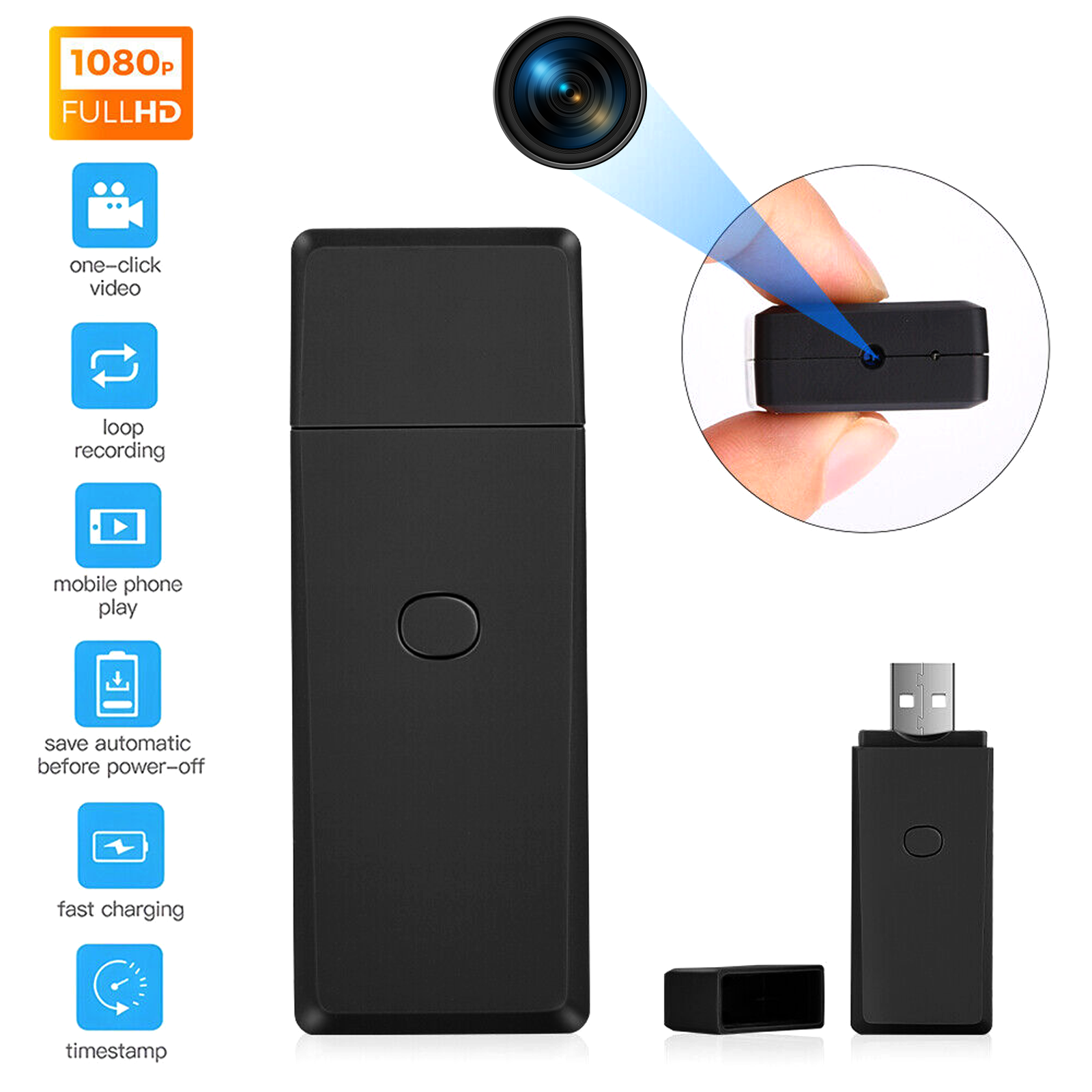 HD Hidden Spy Cameras, Portable Pocket Clip Wearable Camera Video