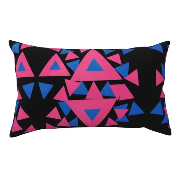 Hidden Zipper Home Sofa Decorative Throw Pillow Cover Cushion Case King 20x36 Inch Bisexual Pride Triangles Flag Design Printed Pillowcase