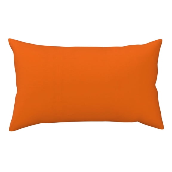 Hidden Zipper Home Sofa Decorative Throw Pillow Cover Cushion Case King 20x36 Inch Burnt Orange Solid Color Design Printed Pillowcase