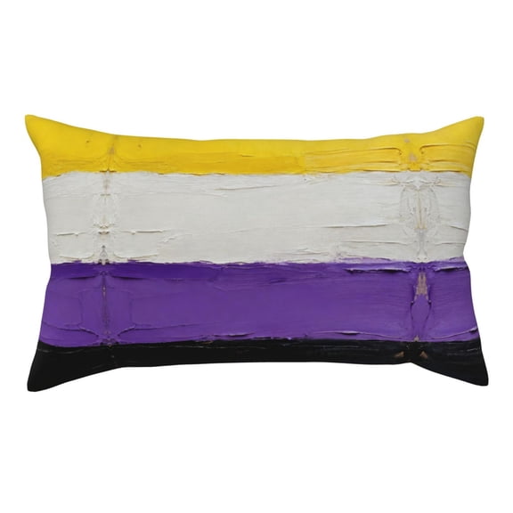 Hidden Zipper Home Sofa Decorative Throw Pillow Cover Cushion Case King 20x36 Inch Non-Binary Pride Flag Design Printed Pillowcase