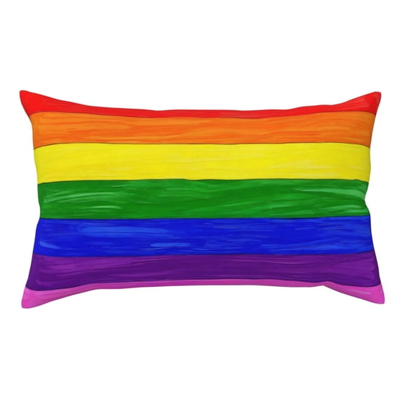 Hidden Zipper Home Sofa Decorative Throw Pillow Cover Cushion Case King 20x36 Inch Pride Rainbow Pattern Design Printed Pillowcase