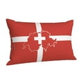 thumbnail image 1 of Hidden Zipper Pillowcases Switzerland Swiss Map Flag Lumbar Pillow Case Decorative Pillow Cases Bed Cushion Covers 14"x20", 1 of 7
