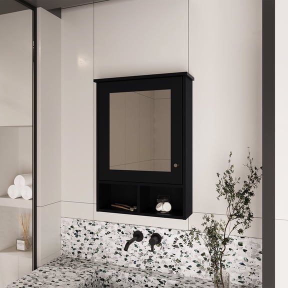 Hidden and Open Shelf Combination - Offer Flexible Storage for Bathroom Essentials