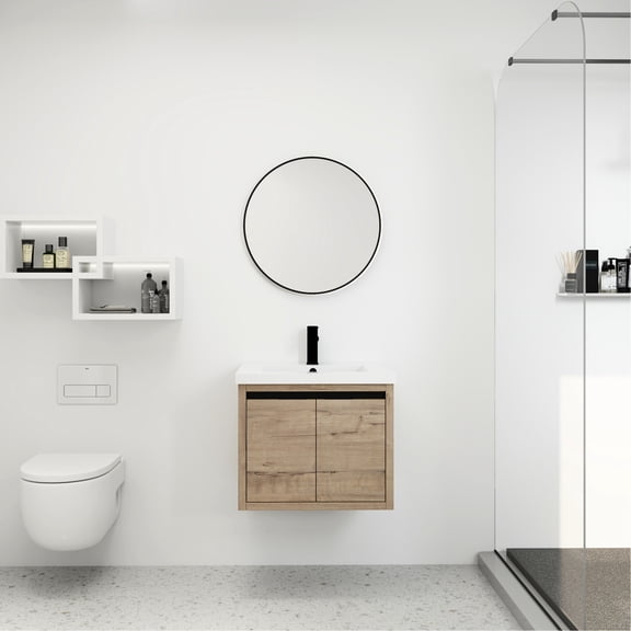 Hidden handle design | Wall-mounted bathroom cabinet | Keep the cabinet surface tidy