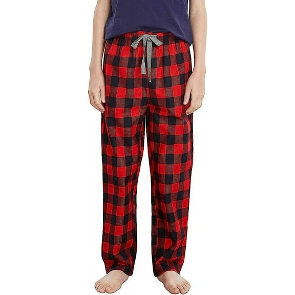 HiddenValor Big Boys Cotton Pajama Lounge Pants - Red/Black, Medium