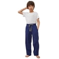 thumbnail image 1 of HiddenValor Boys Knit Cotton Pajama Lounge Pants with Pockets - Blue, X-Small, 1 of 6