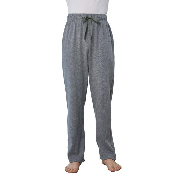 HiddenValor Boys Knit Cotton Pajama Lounge Pants with Pockets - Grey, Medium