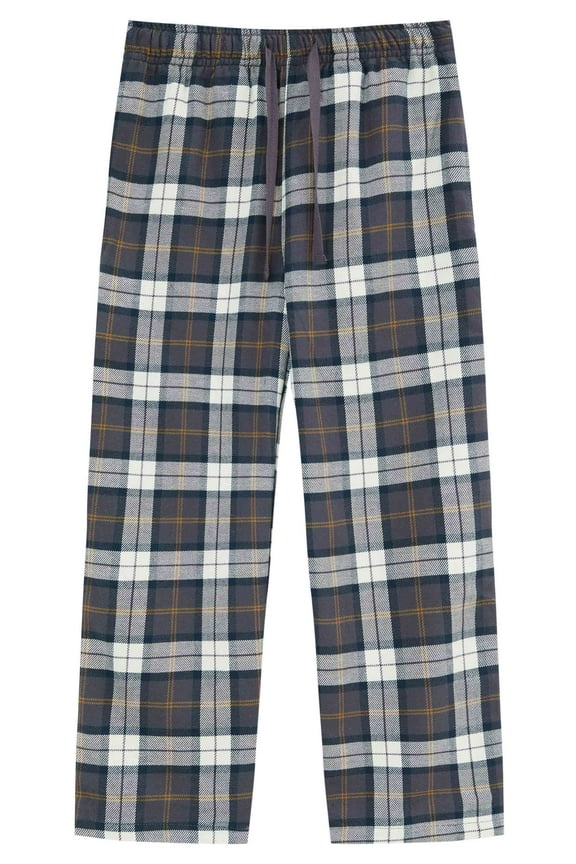 Boys Pajama Pants - Cotton Flannel Plaid Loose Fit Pants with Pockets