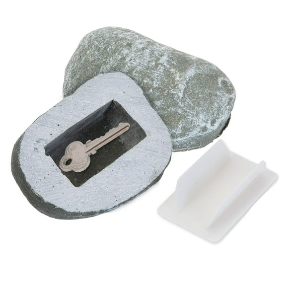 Hide-A-Key Stone Safe  Fake Rock Key Hider, Weather-Resistant Garden Decor