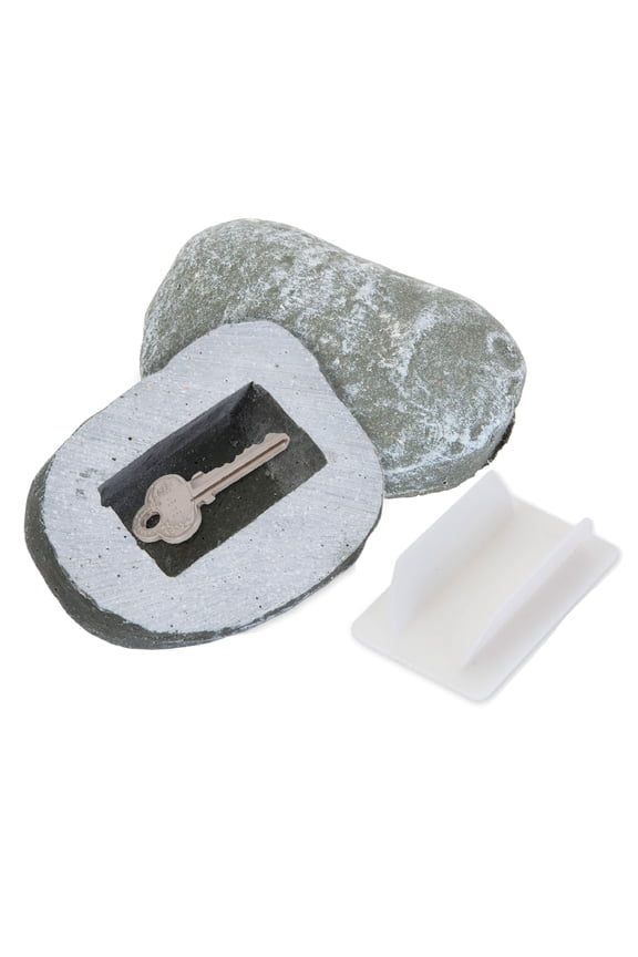 Hide-A-Key Stone Safe Fake Rock Key Hider, Weather-Resistant Garden Decor