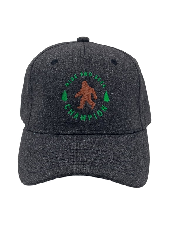 Hide and Seek Champion Hat Funny Bigfoot Sasquatch Nature Cap