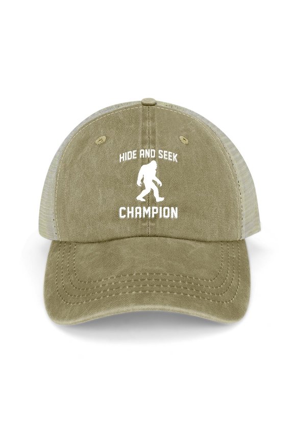 Hide And Seek Champion Khaki Hat Adjustable Funny Fashion Unisex Baseball Cap for Men Women