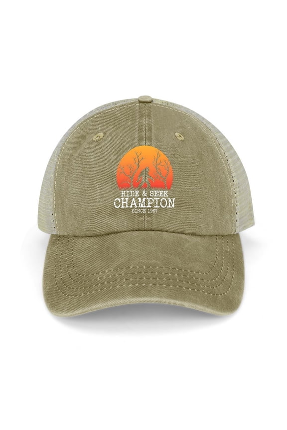 Hide And Seek Champion Khaki Hat Adjustable Funny Fashion Unisex Baseball Cap for Men Women