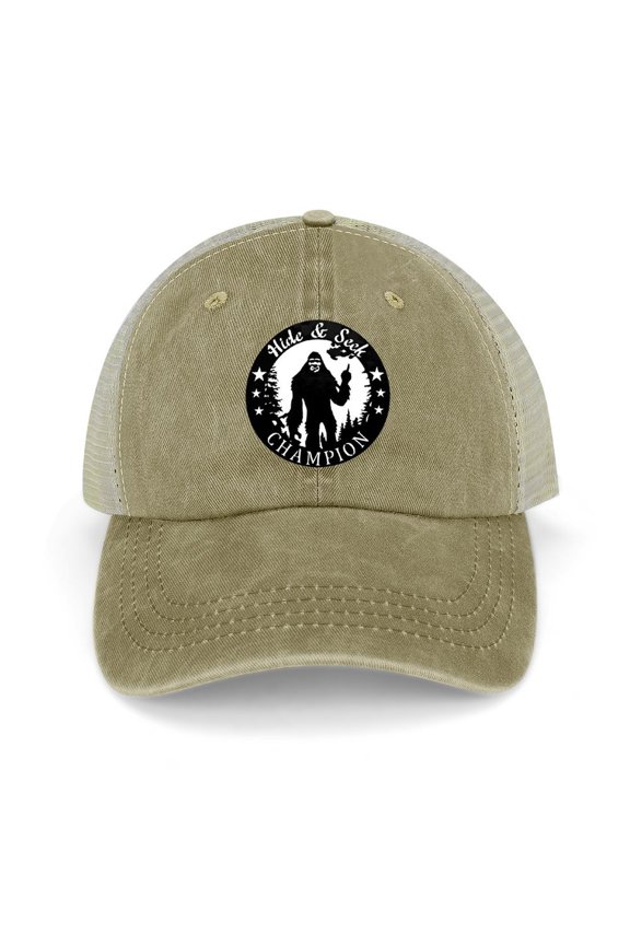 Hide And Seek Champion Khaki Hat Adjustable Funny Fashion Unisex Baseball Cap for Men Women