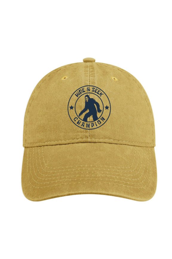 Hide And Seek Champion Sand Colour Hat Adjustable Funny Fashion Unisex Baseball Cap For Men Women