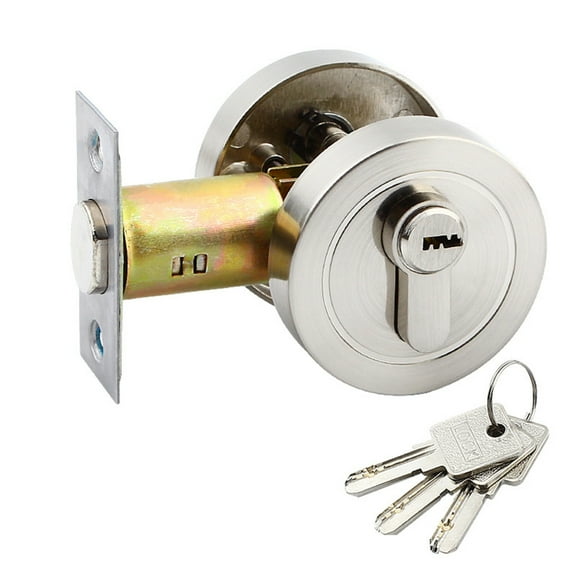 Hide Designs Single Cylinder Deadbolts Sturdy Stainless Steel Lock for 35 50mm Front and Interior Door Key Included
