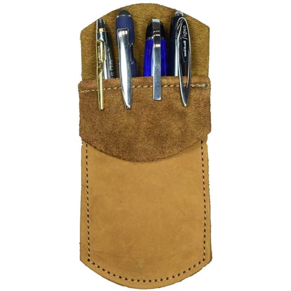Hide & Drink, Pocket Protector, Pencil Pouch, Pen Holder for Shirt Pockets, Lab Coats, Backpacks, Office & Work Essentials, Full Grain Leather, Handmade