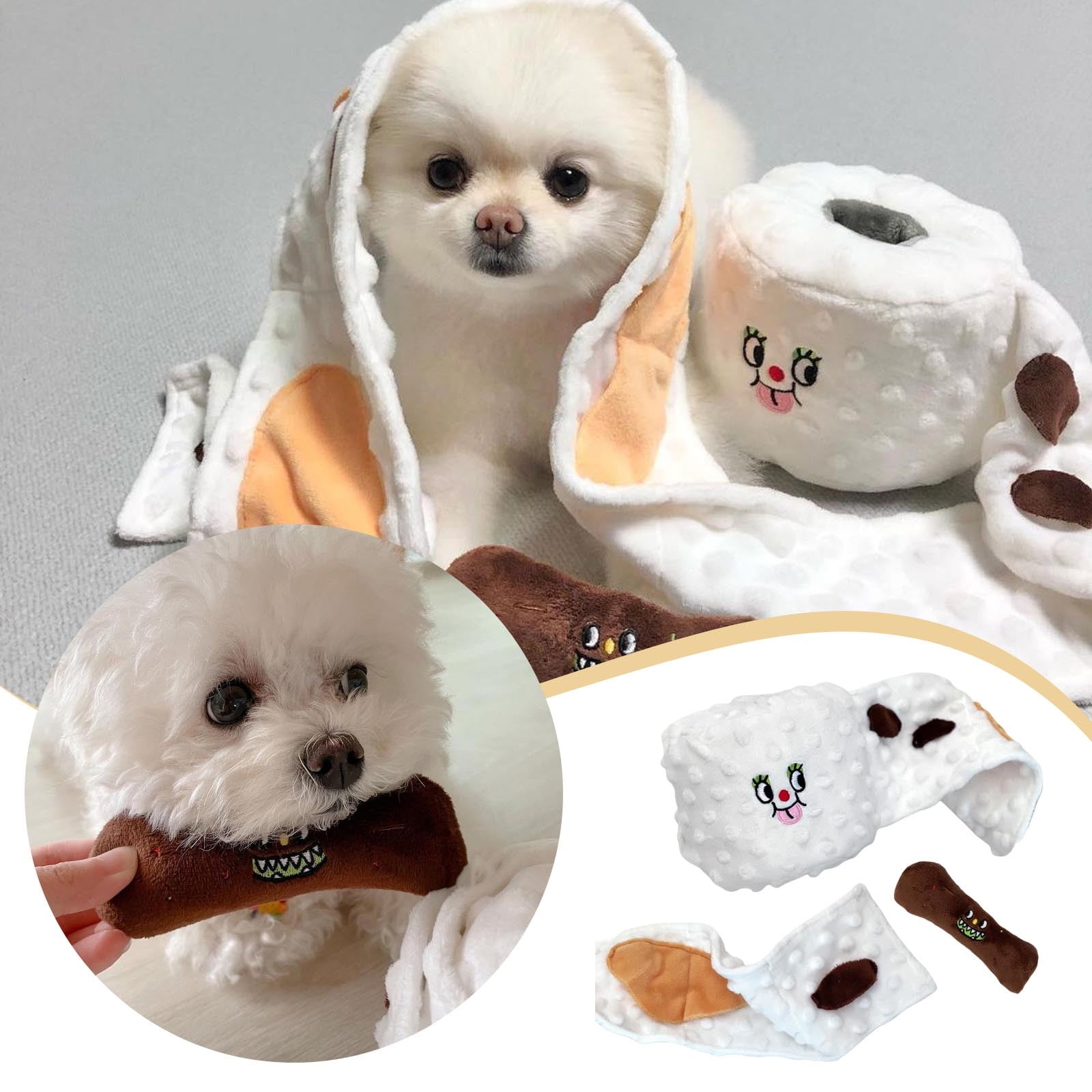 Hide Food And Smell Toys Toilet Paper Plushie Interactive Puzzle Toy