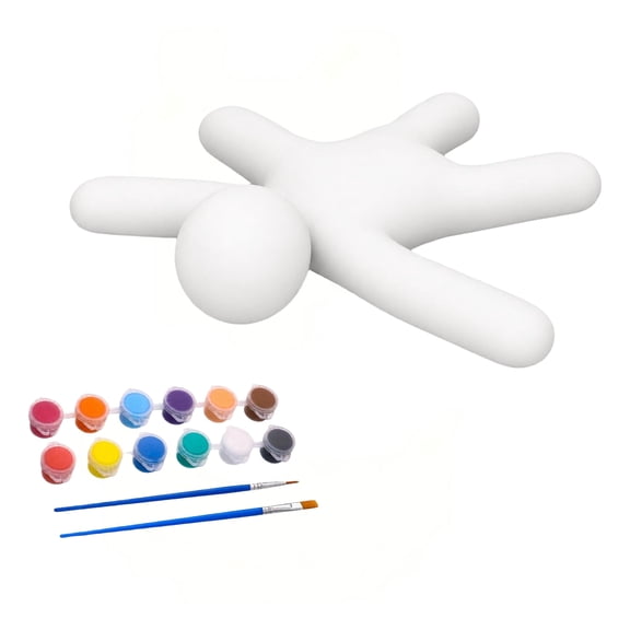 Hide Seek Camouflage Plaster Craft Kit Viral Camouflage Hide Seek Blank Doll Paintable 3D Figure DIY Kit with Brushes Multi-Pose Unpainted Human Statue for Stress Relief