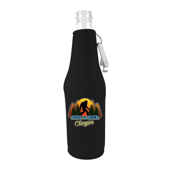 Hide & Seek Champion Bigfoot Beer Bottle Coolie With Opener (Black)