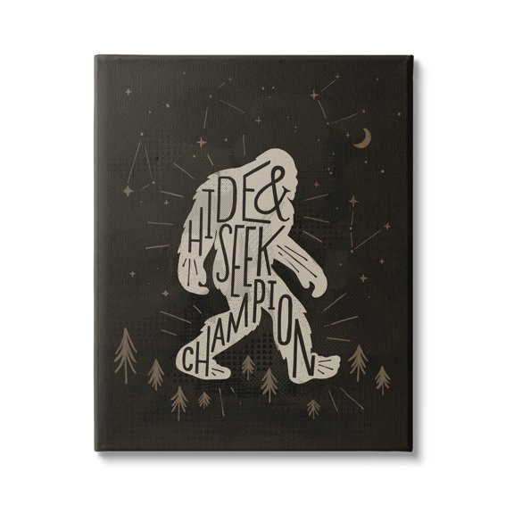 Hide & Seek Champion Bigfoot Yeti Fairy Tales & Fantasy Graphic Art Gallery Wrapped Canvas Print Wall Art