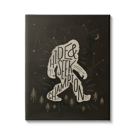Hide & Seek Champion Bigfoot Yeti Fairy Tales & Fantasy Graphic Art Gallery Wrapped Canvas Print Wall Art