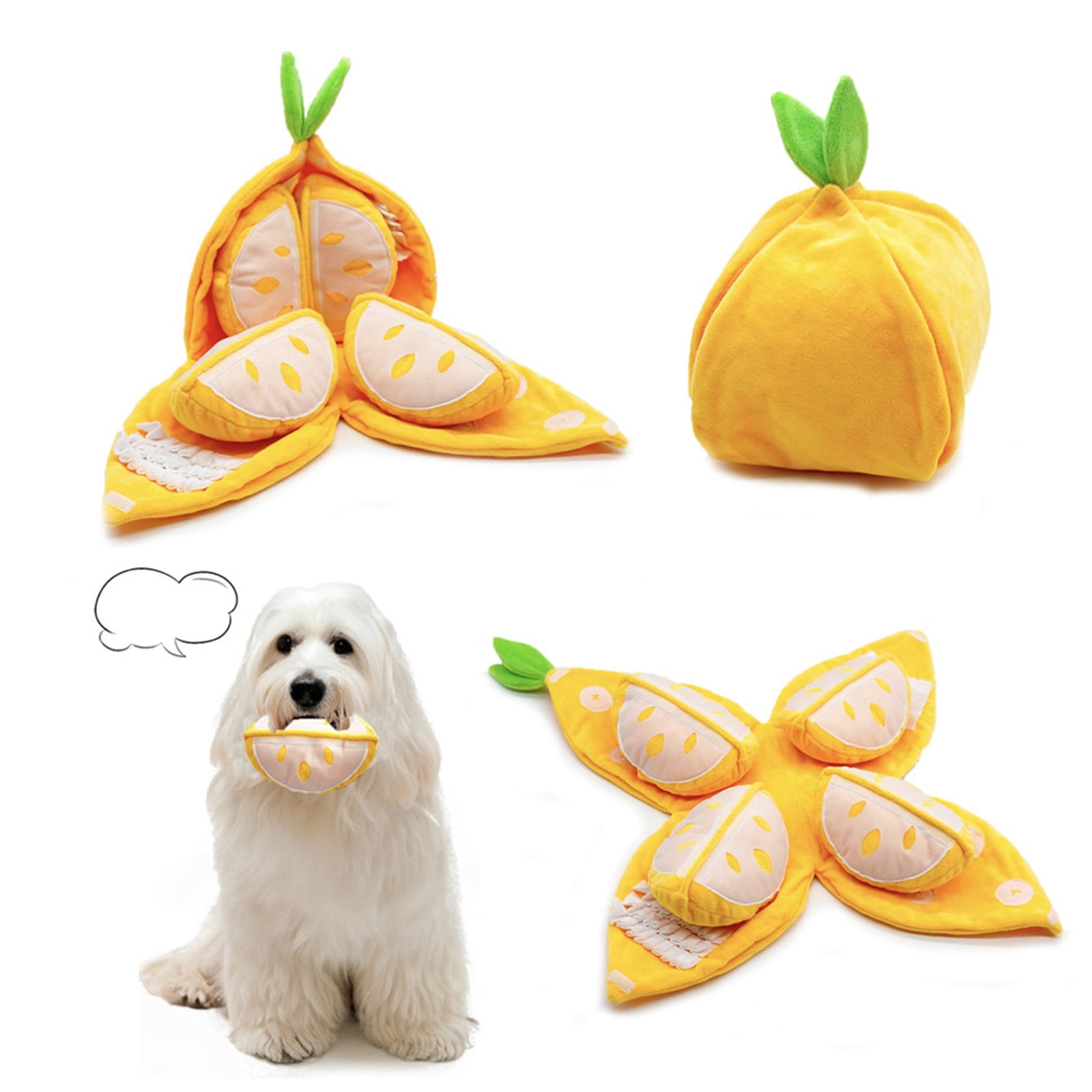 Hide and Seek Plush Orange Dog Toys，Squeaky Interactive Puzzle Toys with Crinkle Sound for Small Medium Breeds，Mental Stimulation Game for Puppy Teething and Boredom Relief，As Shown