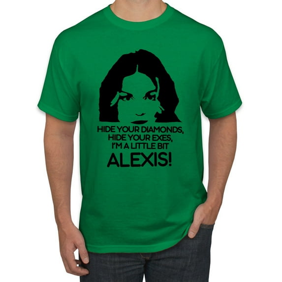 Hide Your Diamonds Exes from Alexis Quote Pop Culture Men's Graphic T-Shirt, Kelly, 2XL