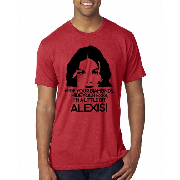 Hide Your Diamonds Exes from Alexis Quote Pop Culture Mens Premium Tri Blend T-Shirt, Vintage Red, Small